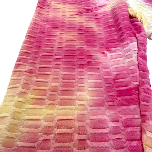 Scrunch Butt Tie Dye Leggings Womens Small Textured Pink Yellow Casual Workout‎ - Picture 3 of 11